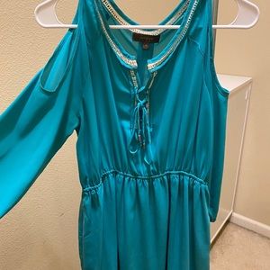 Turquoise Peasant Style Boutique Dress